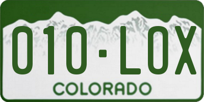CO license plate 010LOX
