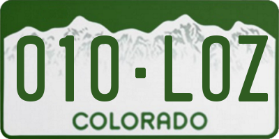 CO license plate 010LOZ