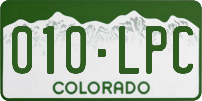CO license plate 010LPC