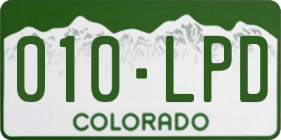 CO license plate 010LPD