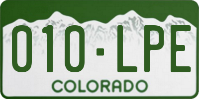 CO license plate 010LPE