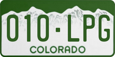 CO license plate 010LPG