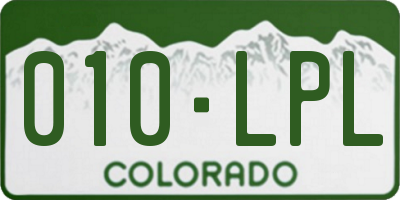CO license plate 010LPL