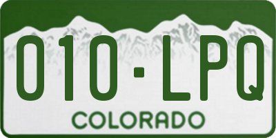 CO license plate 010LPQ
