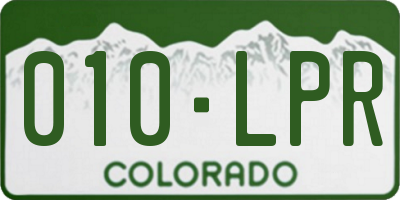 CO license plate 010LPR