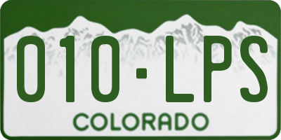 CO license plate 010LPS