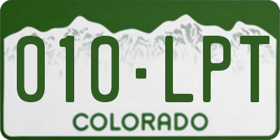 CO license plate 010LPT