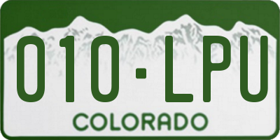 CO license plate 010LPU