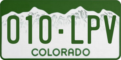 CO license plate 010LPV