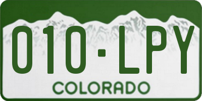 CO license plate 010LPY