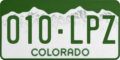 CO license plate 010LPZ