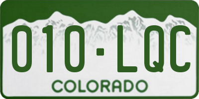 CO license plate 010LQC