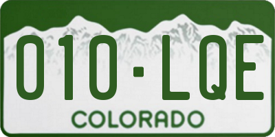 CO license plate 010LQE