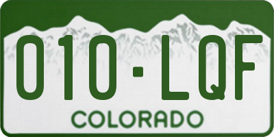 CO license plate 010LQF