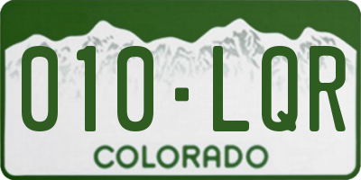 CO license plate 010LQR