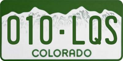 CO license plate 010LQS