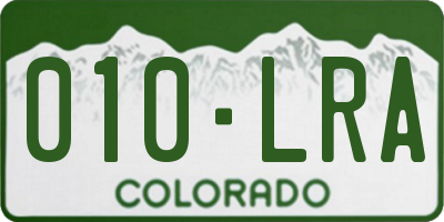 CO license plate 010LRA