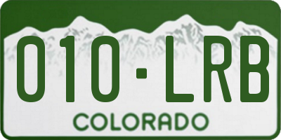 CO license plate 010LRB