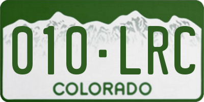 CO license plate 010LRC