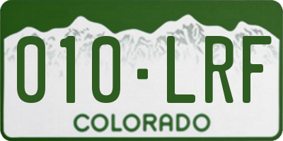 CO license plate 010LRF