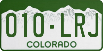 CO license plate 010LRJ
