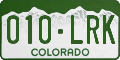 CO license plate 010LRK