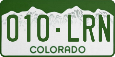 CO license plate 010LRN