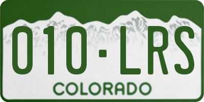 CO license plate 010LRS