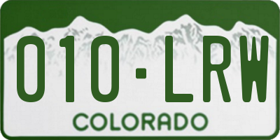 CO license plate 010LRW