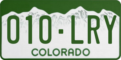 CO license plate 010LRY