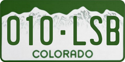 CO license plate 010LSB