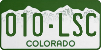 CO license plate 010LSC