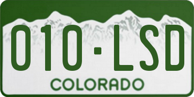 CO license plate 010LSD