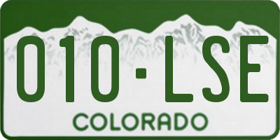 CO license plate 010LSE