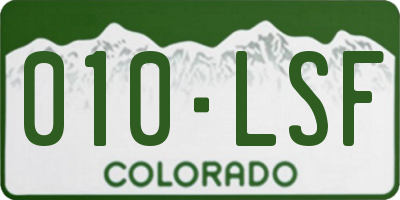 CO license plate 010LSF