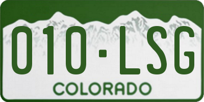 CO license plate 010LSG