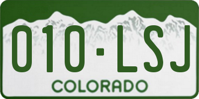 CO license plate 010LSJ