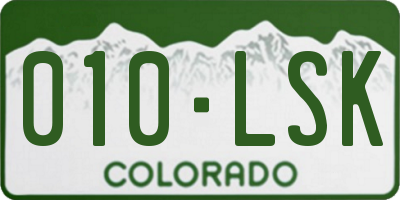 CO license plate 010LSK