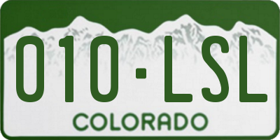 CO license plate 010LSL