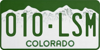 CO license plate 010LSM
