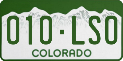 CO license plate 010LSO