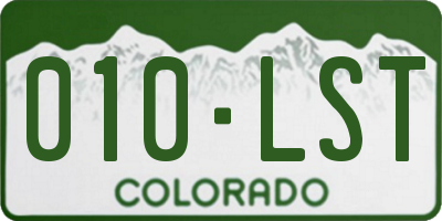 CO license plate 010LST