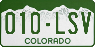 CO license plate 010LSV