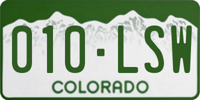 CO license plate 010LSW