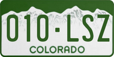 CO license plate 010LSZ