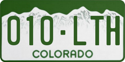 CO license plate 010LTH