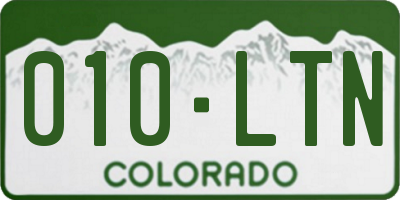 CO license plate 010LTN