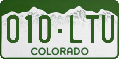 CO license plate 010LTU