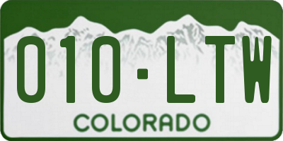 CO license plate 010LTW