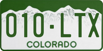 CO license plate 010LTX